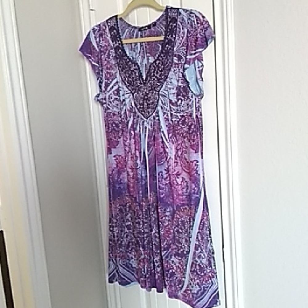 Apt. 9 Purple and Pale  Blue Midi Dress